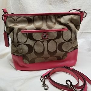Coach canvas & leather 2 way tote